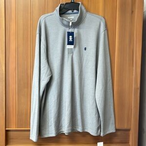 IZOD Men’s 1/4 Zip Pullover Smoked Pearl Shirt NWT Size XL